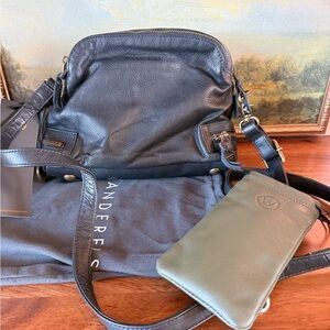 Andersen Black Crossbody Bag with Olive Pouch